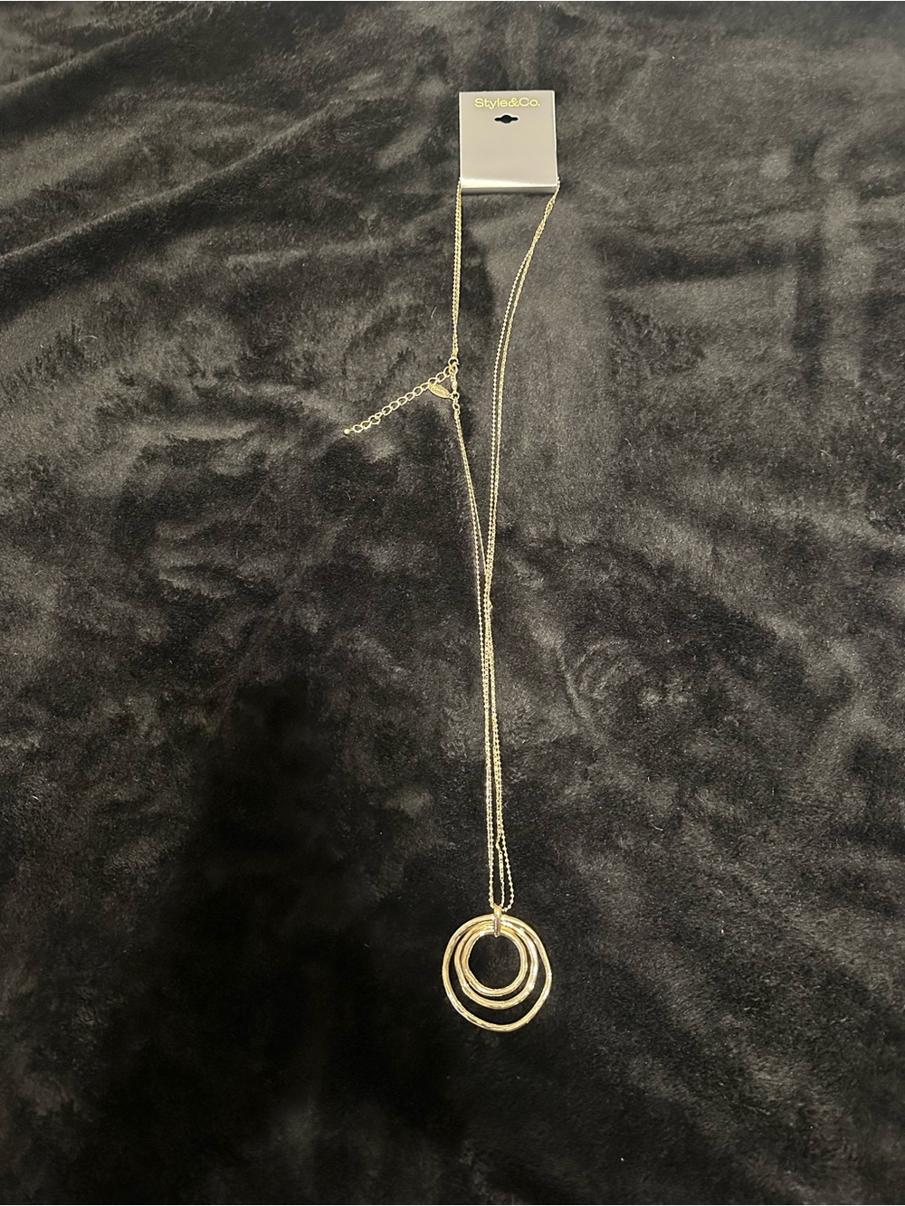 Style & Co. Gold Triple Ring Pendant Necklace